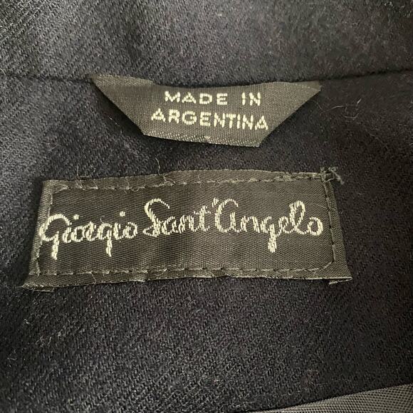 Giorgio Sant’Angelo Women’s 8 Wool Blazer Double Breasted 90s Navy Blue Academia - Picture 2 of 6